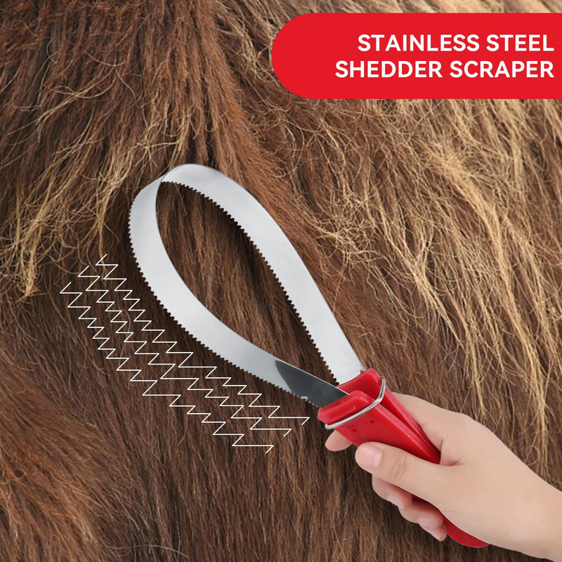 Frdhee Metal Dog/Horse Welding Knife Welding Knife for Horses Welding Knife with Prongs Stainless Steel Shedder Scraper Tool Double Sided Blade for Cleaning Dirt and Loose Hair - BeesActive Australia