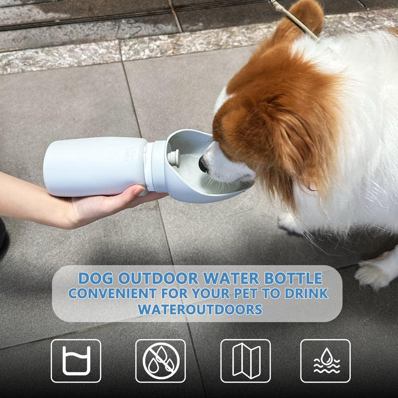 Dog Water Bottle, Portable Dog Travel Water Bottle, Lightweight, Leak Proof Silicone Dog Drinking Bottle Ideal for Walking Hiking Travel Road Trips, 550ML/19OZ - BeesActive Australia