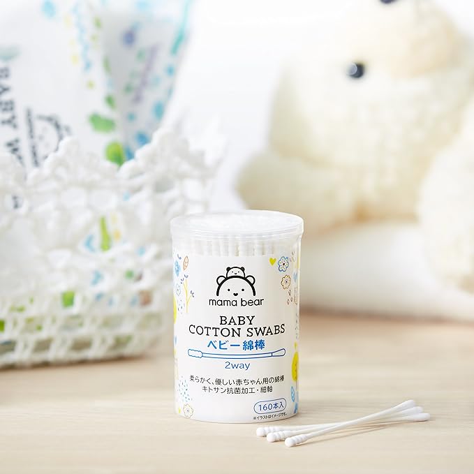 Mama Bear Baby Cotton Swabs, 2-way, 160 x 6 Pieces - BeesActive Australia