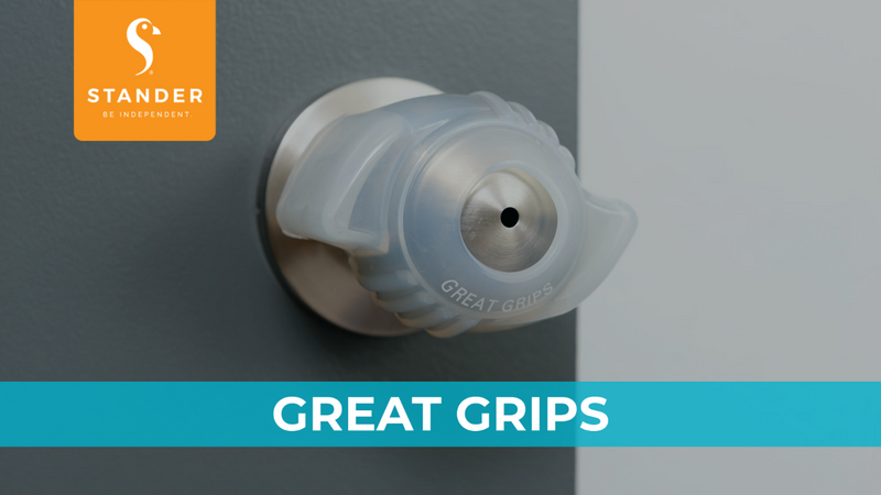 Stander Great Grips with Glow Inserts, Glow-in-the-Dark Door Knob Covers for Arthritis, Non-Slip Silicon Hand Grippers for Adults, Seniors, and Elderly, Open Doors Easily, Low Strength Aid, Set of 2 Pack of 1