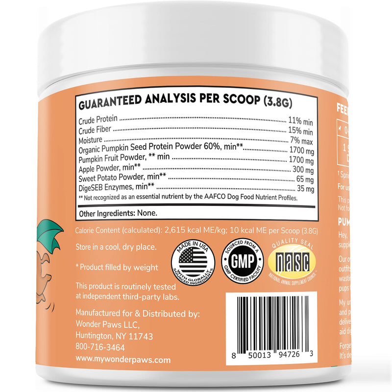 Organic Pumpkin for Dogs – Organic Pumpkin Fiber for Dogs – with Apple, Sweet Potato & Enzymes for Gut Health, Stool, Constipation & Digestion – Fiber Topper Or Mix with Water to Create Pumpkin Puree - BeesActive Australia