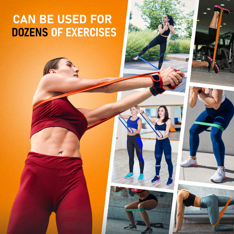 Pure Band - Latex-Free Professional Resistance Bands for Working Out, Stretching, Rehab, & Physical Therapy - Premium, Stretch Bands for Exercise & Recovery - Super Strong Exercise Bands ORANGE - LIGHT RESISTANCE - BeesActive Australia