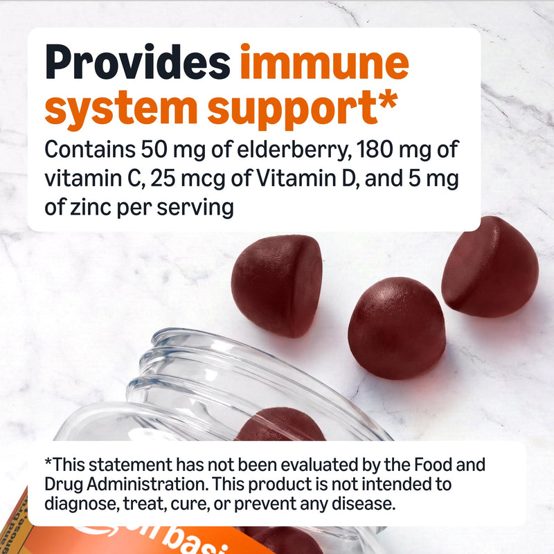 Amazon Basics Immune Plus Elderberry Gummy, 60 Count