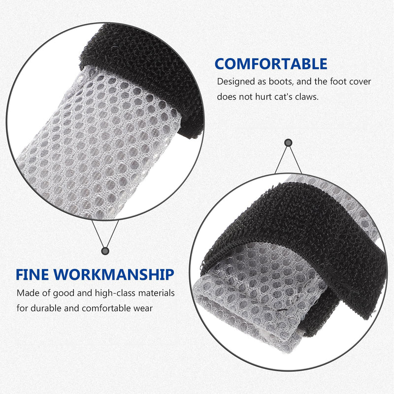 Hemobllo Claw Covers for Cats, Scratch Protection for Cats, Breathable Mesh Cat Paw Covers, Cat Claw Covers, Caps for Cat Syringe, Grooming, Pack of 4, 10 x 9 x 0.5 cm, Grey - BeesActive Australia