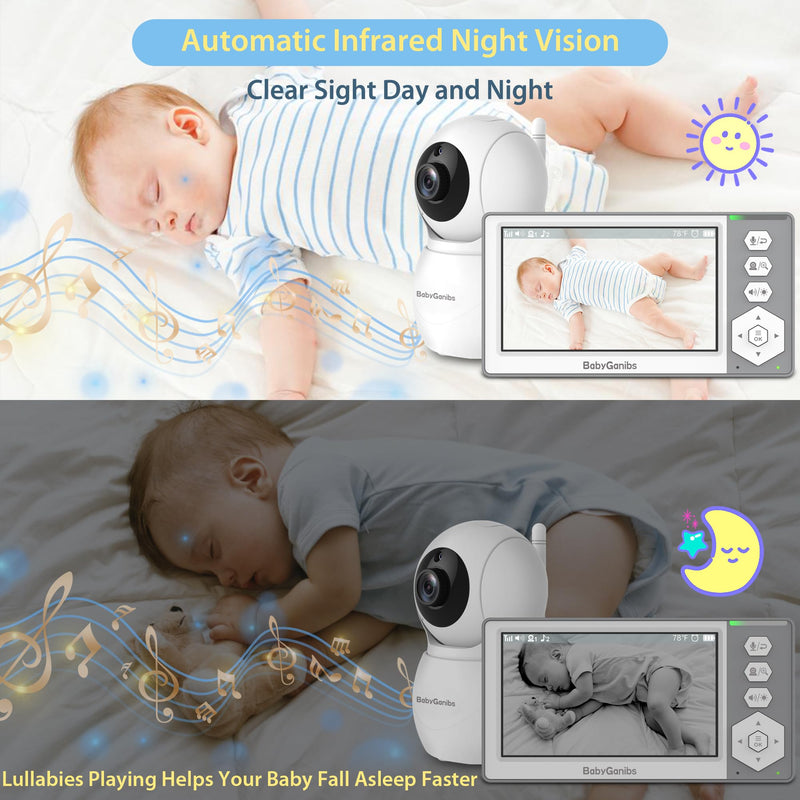 Baby Monitor with Camera and Audio, 4.3'' Video Baby Monitor with 1000ft Long Range and 30-Hour Battery, Baby Monitor No WiFi, Remote Pan-Tilt-Zoom, Night Vision, ECO Mode, 2-Way Talk BG1049 - BeesActive Australia