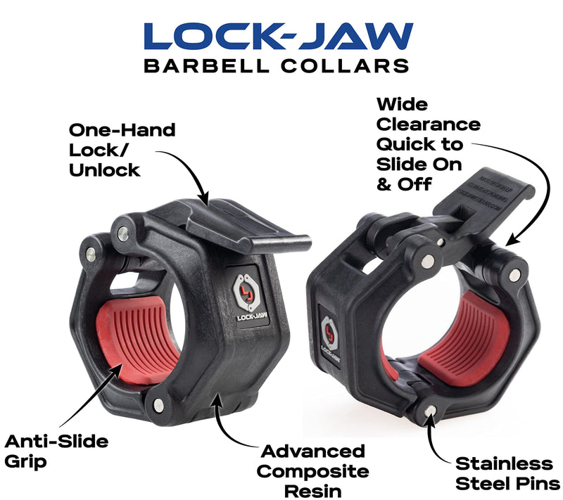 Lock-Jaw OLY 2 Olympic Barbell Collar - Quick Release Barbell Clamp Black