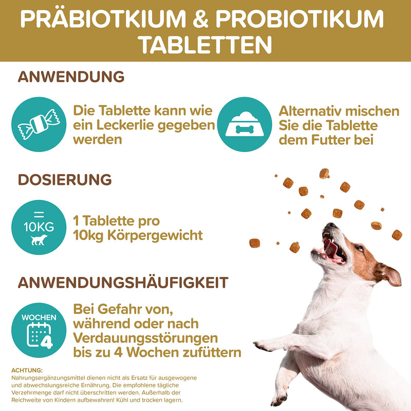 Probiotics intestinal cleansing for dogs - premium quality made in Germany - probiotics for dogs - 120 tablets for improved digestion and immune system - building dog intestinal flora with Natureflow Pets - BeesActive Australia