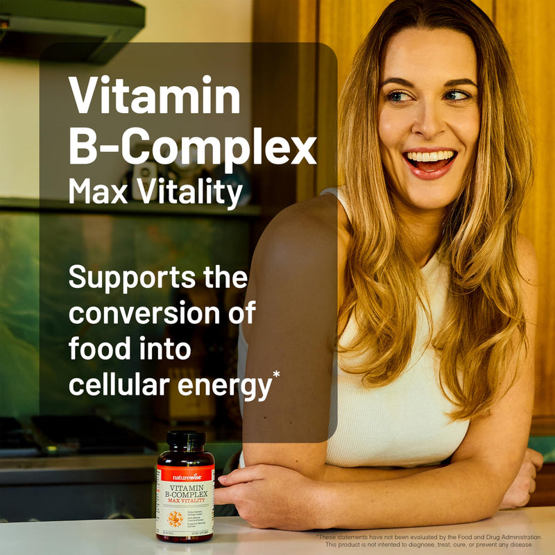 NatureWise Vitamin B Complex for Women and Men - with Folic Acid Biotin B1 B2 B3 B6 B12 - Support Cellular Energy & Mental Clarity - Gluten & Dairy Free - 60 Softgels[2-Month Supply] 60 Count (Pack of 1)