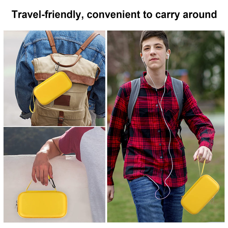 BOVKE Hard Travel Case for Asthma Inhaler, Inhaler Spacer for Kids and Adults, Masks, Inhaler Holder Asthma Carrying Bag with Mesh Pocket for Medicine and Other Accessories, Yellow (Case Only) - BeesActive Australia