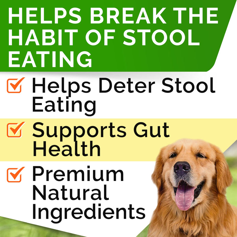 STRELLALAB No Poo Chews for Dogs - Stop Dog Poop Eating - Coprophagia & Stool Eating Deterrent with Probiotics, Digestive Enzymes & Immune Support, Poultry Flavor, Made in USA - 120 Soft Chews 120Ct No Poo Chews - BeesActive Australia