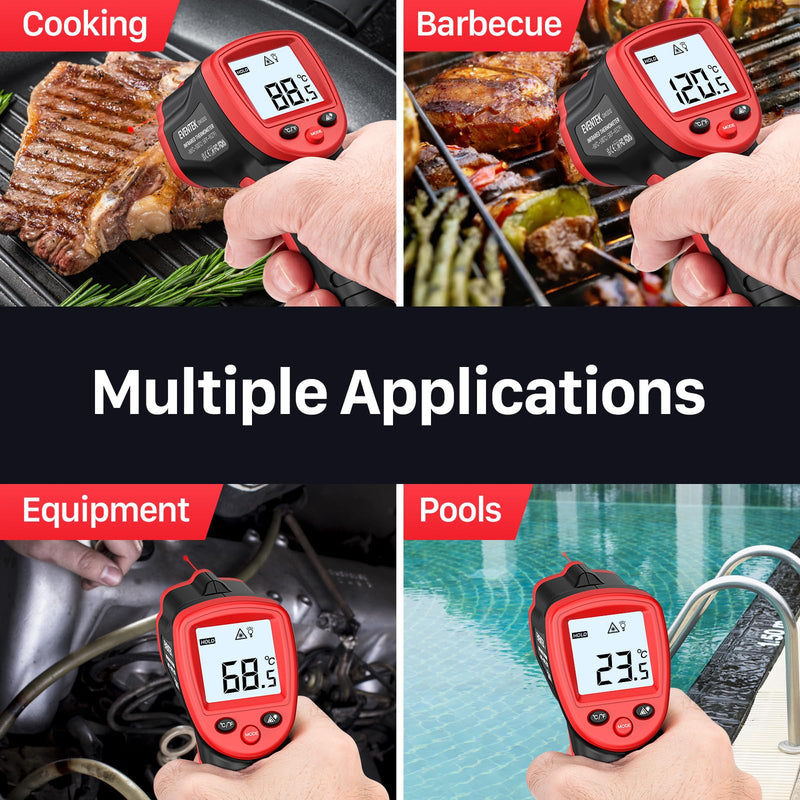 Eventek Infrared Thermometer Gun, Eventek -58°F~932°F Temperature Gun, Laser Thermometer Gun for Cooking, Pizza Oven, Candy, Griddle, Engine, Infrared Thermometer with Adjustable Emissivity & Max Min -58°F~932°F (-50°C~500°C) - BeesActive Australia