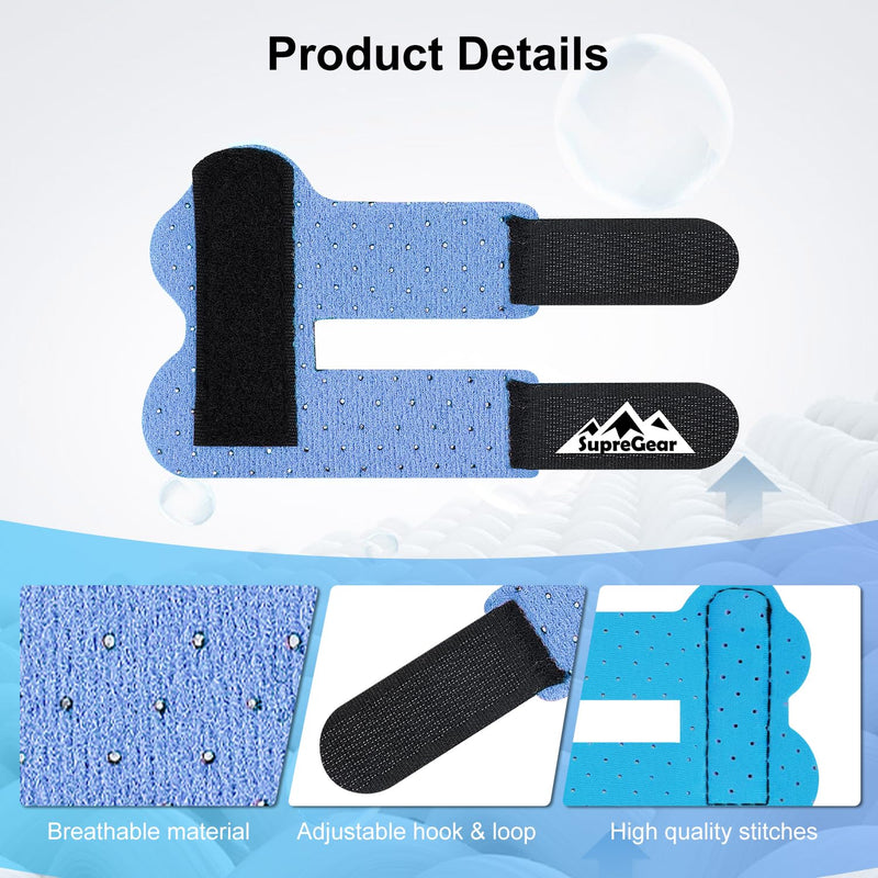 supregear Finger Splints, 2-Pack Universal Straightening Brace for Broken and Trigger Fingers, for Middle, Index, Ring, Pinky, Light Blue - BeesActive Australia
