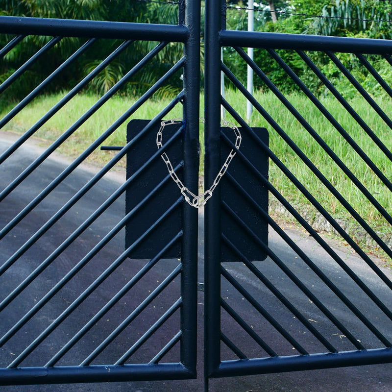 20 Inch Gate Chain Locks for Outdoor Fence Yard, Steel Chain Link Gate Latch with Carabiners Locking Buckle for Livestock Horse Goat Dog Stall Cow Corral Supplies (4mm Thick) 4mm Thick - BeesActive Australia