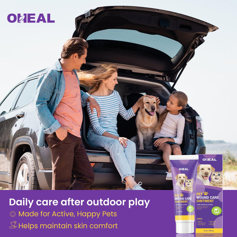 Dog Wound Care Ointment - 3 In 1 Fast Healing Pet skin Gel For Cuts, Itch, Hot Spots & Scrapes- Healing,Soothing,Repair, Infection cream for Dog,Cat & Small animal - with Centella Asiatica & Aloe 2oz