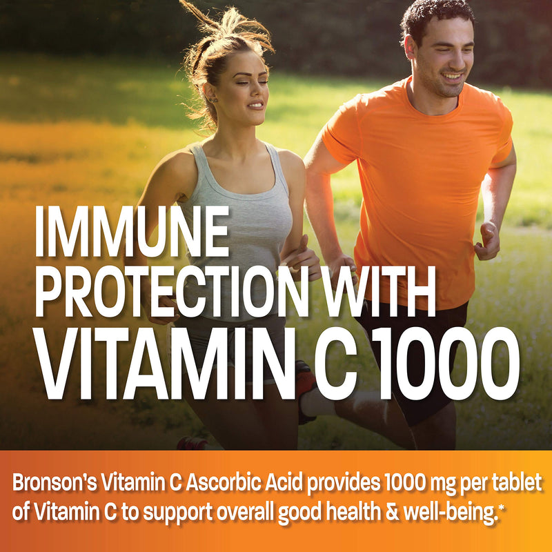 Bronson Vitamin C 1000mg Premium Non-GMO Ascorbic Acid Tablets, 100 Count 100 Count (Pack of 1)
