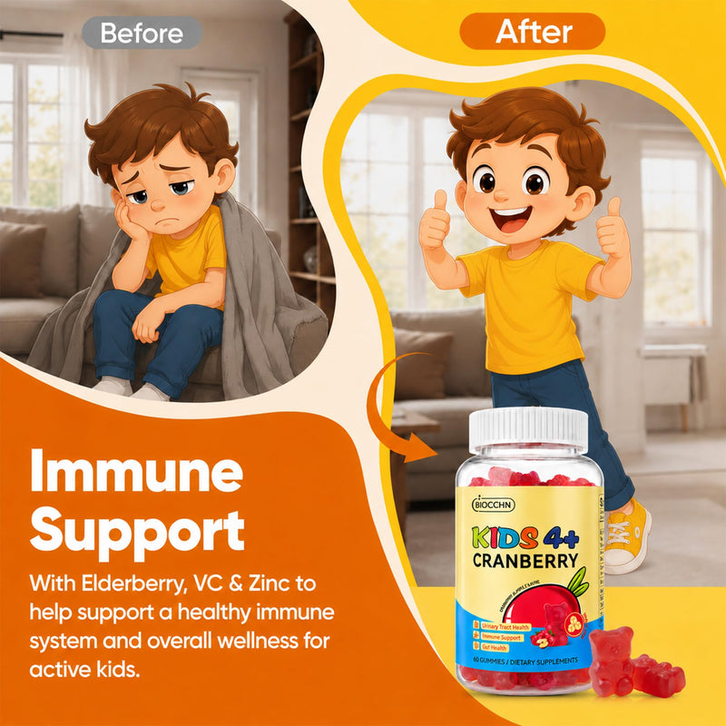 D-Mannose with Cranberry Gummies for Kids, Urinary Tract Health Support | Sugar Free D-Mannose Cranberry Supplement with Inulin, Elderberry, Vitamin C & Zinc for Gut and Daily Wellness Support