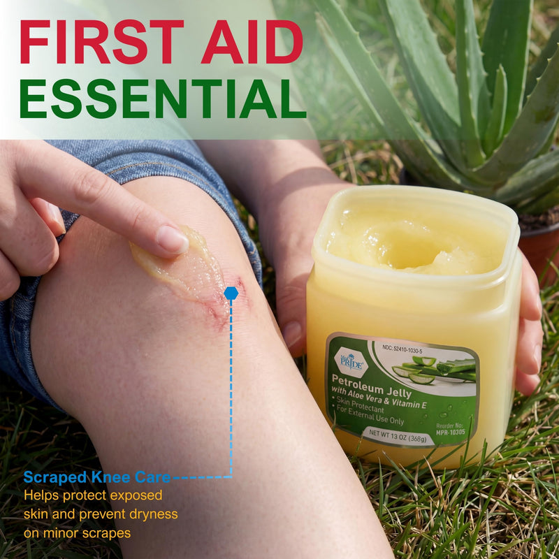 MED PRIDE Petroleum Jelly with Aloe Vera & Vitamin E, Protectant, 13 oz 13 Ounce (Pack of 1)