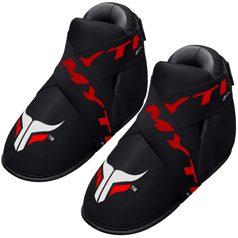 Mytra Fusion Semi Contact Boots – Kickboxing Boots and Foot Pads for Sparring, MMA, Muay Thai, Karate, Training, Fighting and Martial Arts Black Large