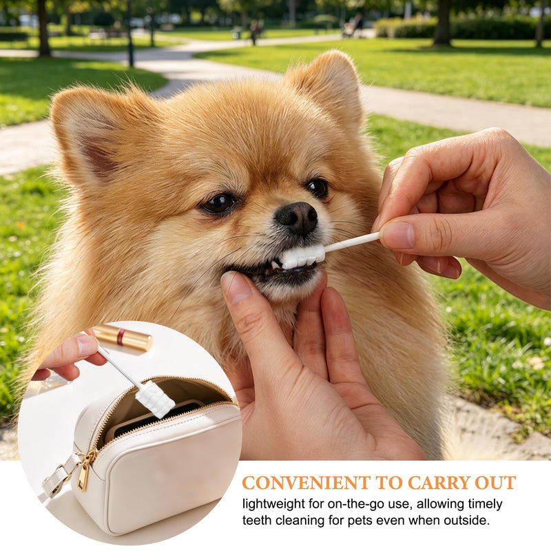 50PCS Disposable Pet Finger Toothbrush, Soft Gauze Dog Toothbrush Kit for Small Dogs, Puppies and Kittens, Pet Dental Care Teeth Cleaning Wipes for Easy Brushing Oral Care