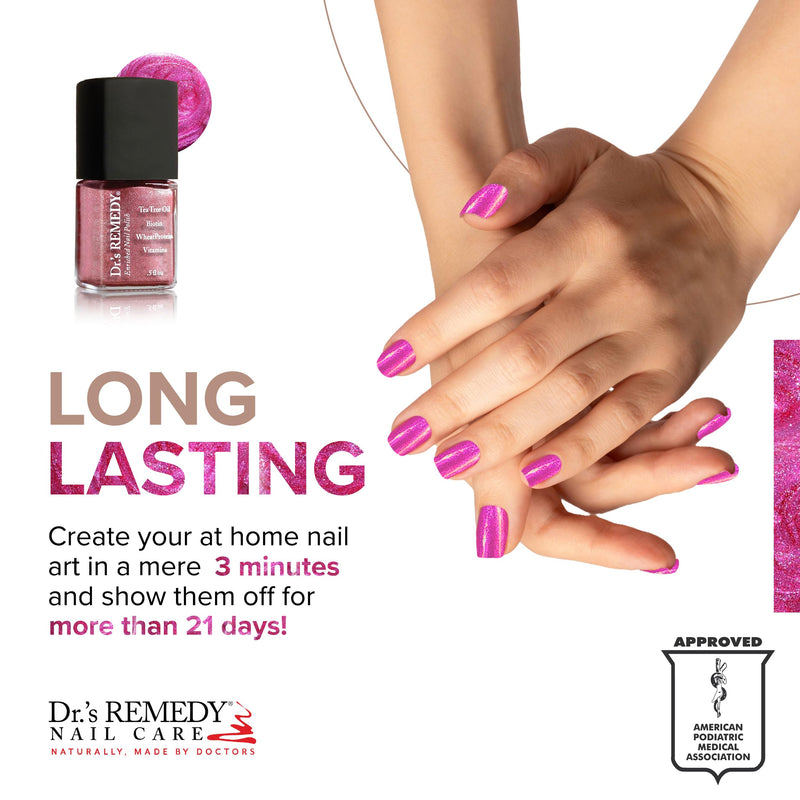 Dr’s Remedy Enriched Nail Polish: Non Toxic, All Natural, and Organic - Doctor Formulated: Strengthens, Restores, Heals, and Protects '24-Free' - REFLECTIVE Rose 0.5 Fl Oz (Pack of 1) - BeesActive Australia