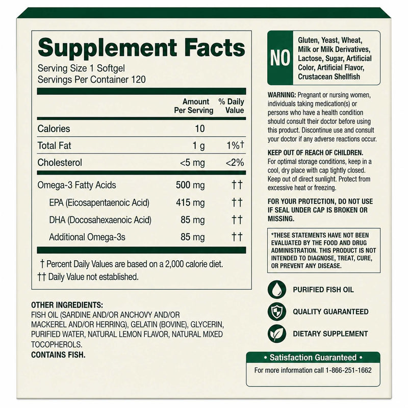 Spring Valley Omega-3 from Fish Oil 500 mg 120 Count, SoftGels, General & Heart Health Dietary Supplement Bundle with Luall's 45 Diabetes Decoded