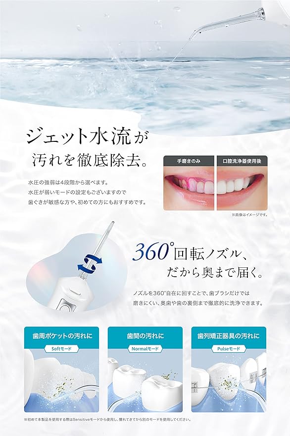 CLEARLABO IPX7 Waterproof Oral Cleaner, Jet Washer, Interdental Care, Oral Care, 10.1 fl oz (300 ml), 3 Replacement Nozzles, Cordless Oral Cleaner, LCD Screen Included, Gift -  Australia