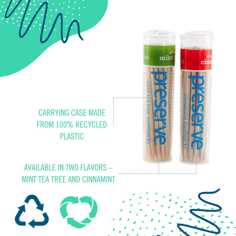 Preserve Flavored Toothpicks, Mint Tea Tree, 3 Count - BeesActive Australia