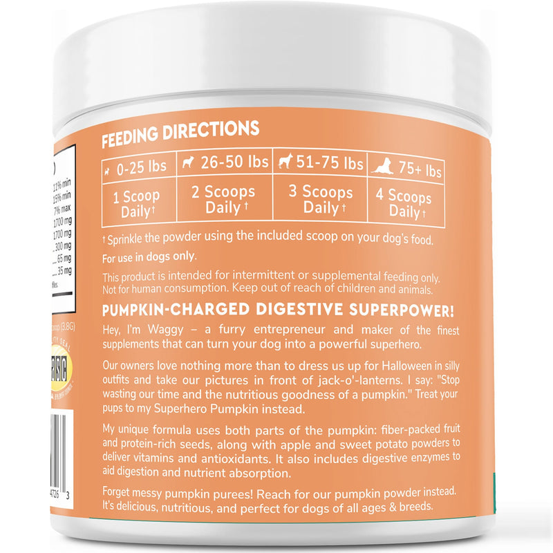 Organic Pumpkin for Dogs – Organic Pumpkin Fiber for Dogs – with Apple, Sweet Potato & Enzymes for Gut Health, Stool, Constipation & Digestion – Fiber Topper Or Mix with Water to Create Pumpkin Puree - BeesActive Australia