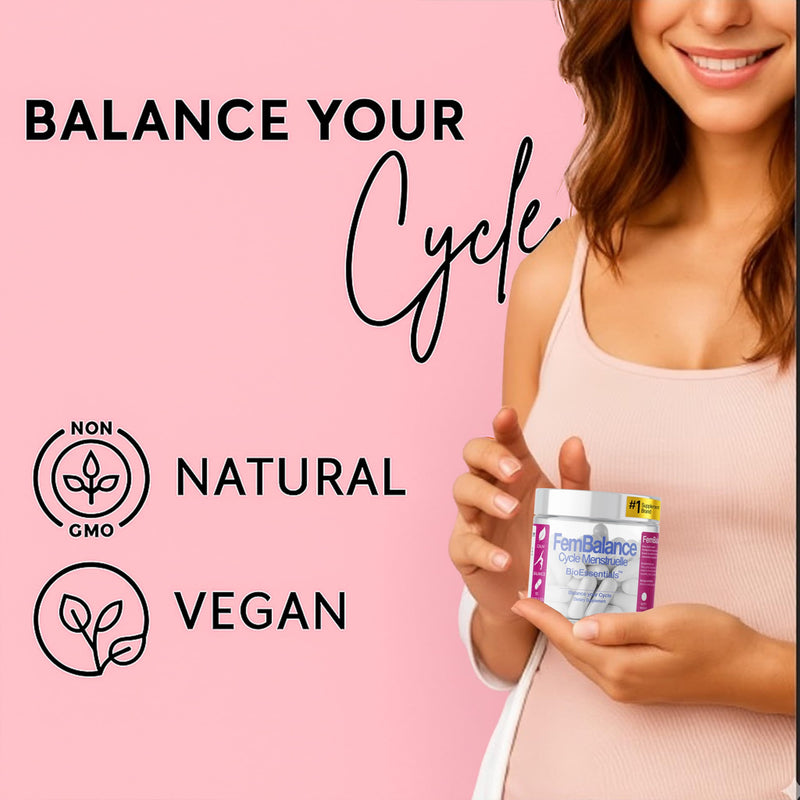 FemBalance – Female Hormonal Balance Complex – Ashwagandha 250mg & Magnesium 350mg – Daily PMS Cycle & Mood Support – Chamomile & Ginger + B6 P-5-P Zinc – 90 Vegan HPMC Capsules