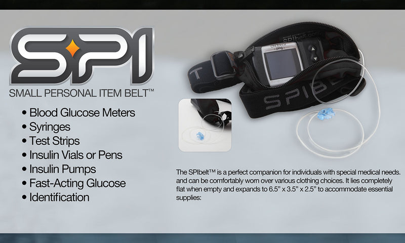 SPIbelt Diabetic Running Belt for Adults, Adjustable Waist, No Bounce, Expandable and Discreet Insulin Pump Pocket, No Logo Band, Black with Black Zipper Black with Black Zipper (No Logo) - BeesActive Australia