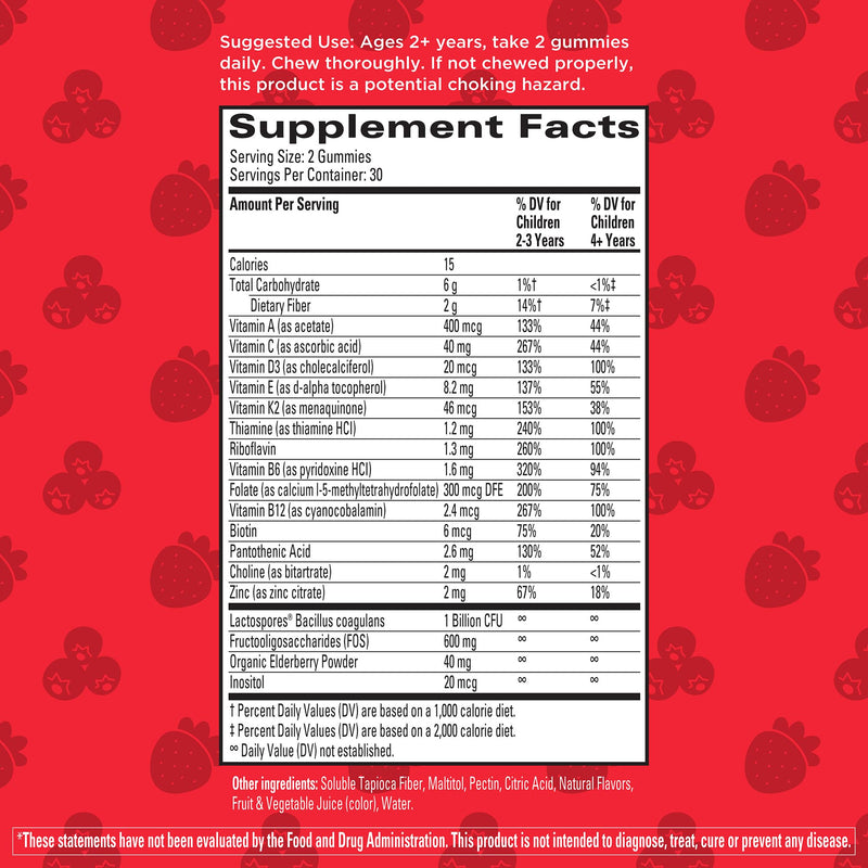 Hyland's Kids Multivitamin Gummies + Digestive Support (Mixed Berry) 60ct