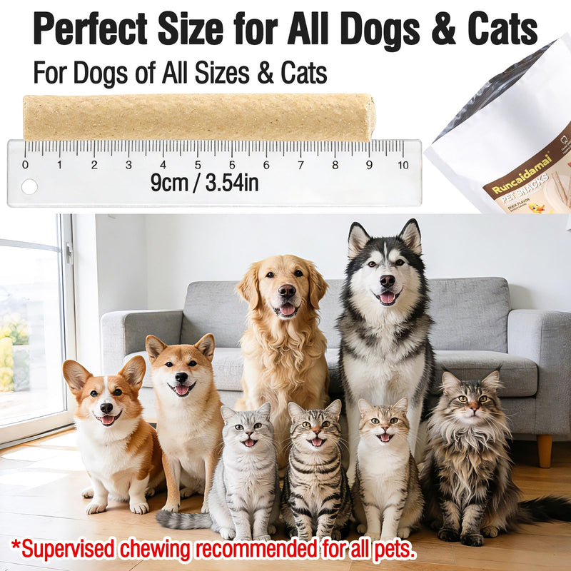 Freeze Dried Cat Chew Sticks Duck Recipe, Dental Treats for Cats Dogs, Pet Teething Sticks Cats Treats Snack, High-Protein Daily Reward Striped 1.76 Ounce (Pack of 1)