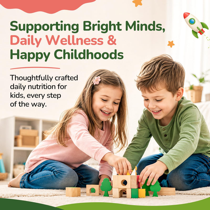 Kids Folinic Acid Drops with Active Folate, Folic Acid Alternative for Kids, Citicoline, Dual Active B12, Vitamin D3, P5P B6 & R5P B2, Brain, Learning, Focus & Mood Support, Strawberry, 2 Fl Oz
