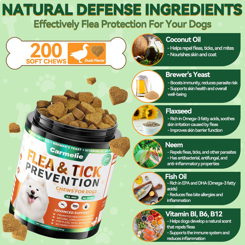 Flea and Tick Support Bundle for Dogs – Oral Flea Drops for Dogs + Flea Chews for Dogs – Natural Flea Prevention for All Breeds & Ages – Chicken Flavor and Duck Flavor