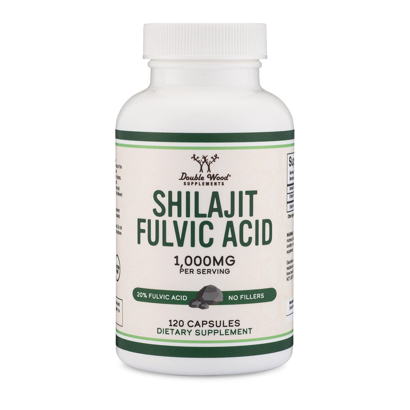 Shilajit Pure Himalayan Capsules (20% Fulvic Acid Supplement) 1,000mg of Authentic Shilajit Extract per Serving, 120 Count (High in Trace Minerals, No Fillers) by Double Wood - BeesActive Australia