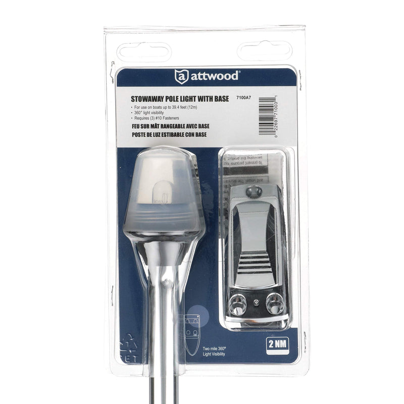 Attwood Stowaway Pole Light with Plug-In Base 24-inch