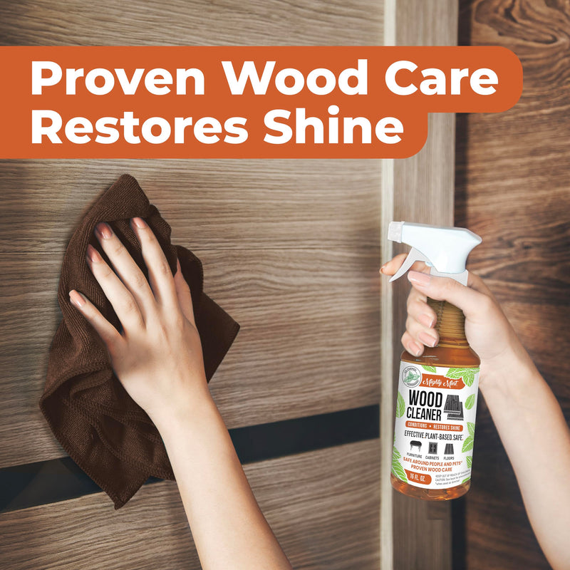 Mighty Mint Wood Cleaner and Conditioner, Non-Toxic, Spray Cleans and Renews Wood, Natural Peppermint Scent, 16oz - BeesActive Australia
