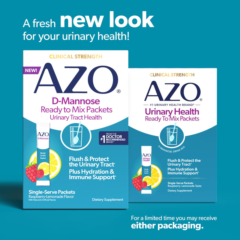 AZO D-Mannose Urinary Health Ready to Mix Packets, Raspberry Lemonade 10 Ct | 2,000 mg D-Mannose Per Serving, Vitamins C&D for Immune Support, Electrolytes for Hydration*, No Artificial Dyes, Soy-Free Refreshing