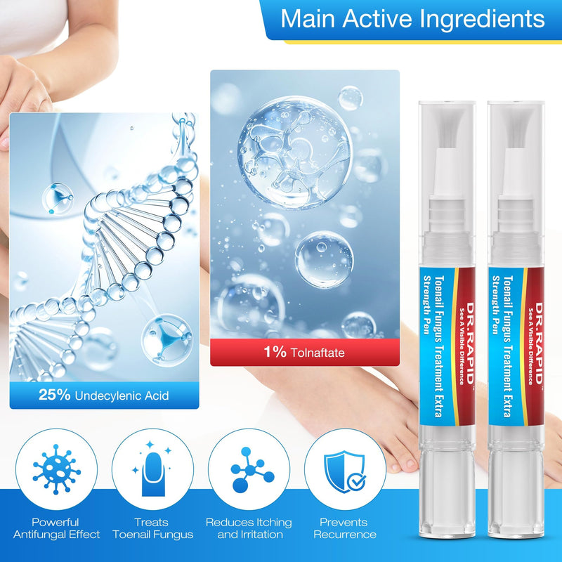 Toenail Fungus Treatment Extra Strength - Fungi Nail Pen Repair for Damaged Nails, Fast-Acting Solution for Toe & Fingernail Fungi, Ideal for Nail Health Concerns Athletes 5ml/0.18FLOZ 3Pcs