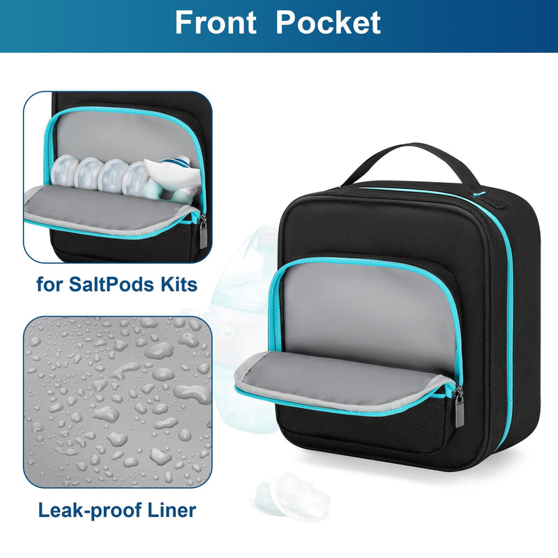YARWO Nose Cleaner Travel Case Compatible with Navage Nasal Irrigation System, Portable Neti Pot Safety Storage Bag with Waterproof Lining for Nasal Care Kit, SaltPods and Sinus Rinse Device, Bag Only - BeesActive Australia
