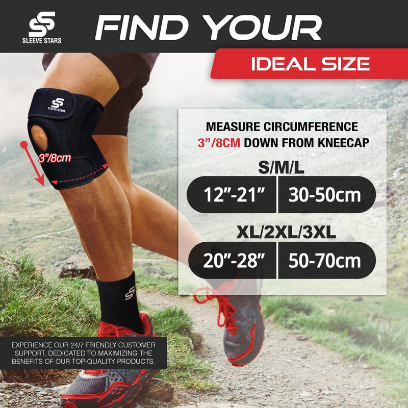 Sleeve Stars Knee Brace & Knee Support for Men & Women, Knee Braces for Knee Pain, Knee Protection Wrap for Working Out S/M/L: 12"-21"