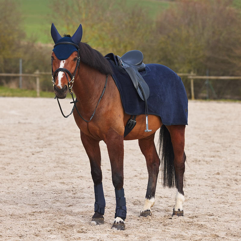 HORZE Marquess Fleece Riding Blanket - Dark Navy - 81 in US 81 in (EU 155 cm) - BeesActive Australia