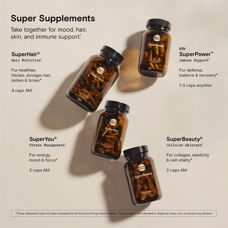Moon Juice, Superpower Immune Supplement, Vitamin C, D, Zinc & Reishi, 30ct | 4 bioavailable fundamentals for defense, balance & recovery, veg capsules