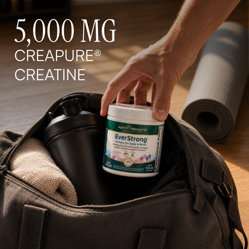 Purity Products EverStrong Creapure Creatine Powder with Boron | (FruiteX-B PhytoBoron) & CoffeeBerry Extract - Boosted with 1000 IU Vitamin D - Muscle Matrix Blend - Berry Burst (210 g)
