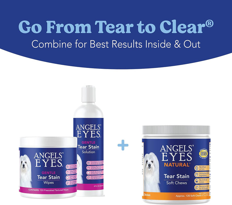 Angels’ Eyes Natural Tear Stain Prevention Soft Chews for Dogs | Chicken Flavor| For All Breeds | No Wheat No Corn | Daily Supplement | Proprietary Formula 120 count - BeesActive Australia