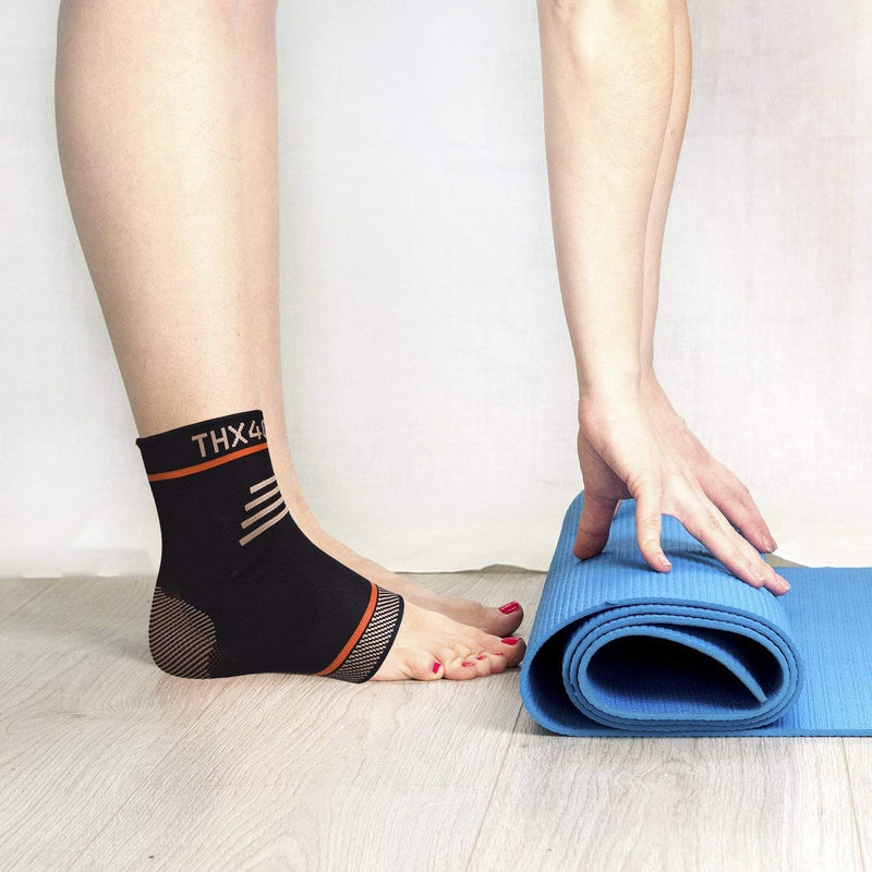THX4COPPER Infused Plantar Fasciitis Socks for Arch Pain, Reduce Swelling&Heel Spurs, Ankle Sleeve Arch Support - Single Medium