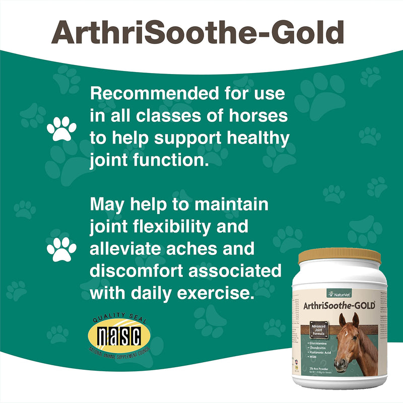 NaturVet ArthriSoothe Gold Advanced Joint Horse Supplement Powder – For Healthy Joint Function in Horses – Includes Glucosamine, MSM, Chondroitin, Hyaluronic Acid – 60 Day Supply - BeesActive Australia