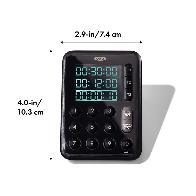 OXO Good Grips Digital Triple Kitchen Timer - Black - BeesActive Australia