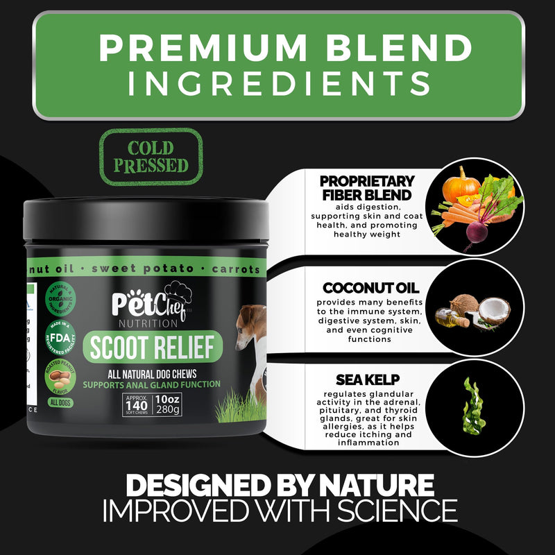 Pet Chef Anal Gland Repair & Anal Cleaner Fixer for Dogs- Reduce Butt-Dragging- Easy-to-Give Daily Chews- Stops Smelly Dog Butt Habit and Nasty Markings Stinky Markings