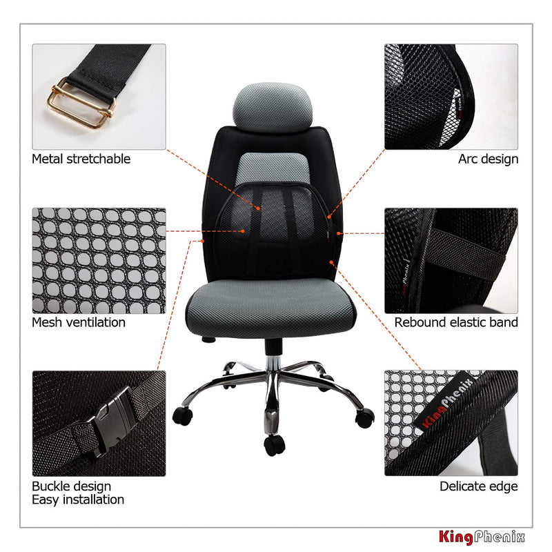 kingphenix Lumbar Support (2 Pack) with Breathable Mesh, Suit for Car, Office Chair - BeesActive Australia